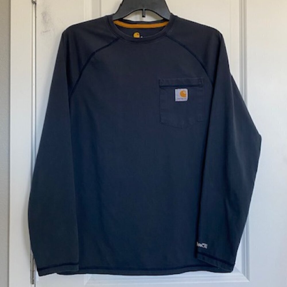 CARHARTT Force Long Sleeve Navy Blue Long Sleeve T Shirt Small - Picture 4 of 12